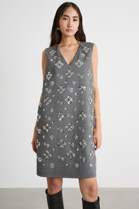 Abito in jersey con paillettes