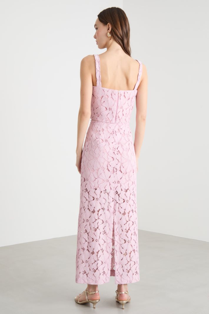 Jersey and Rebrodé Lace Top and Skirt Set Intrend - 4