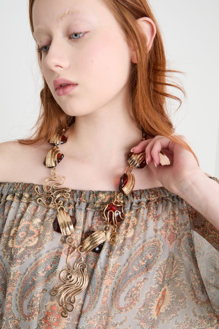 Resin stone choker Intrend - 3