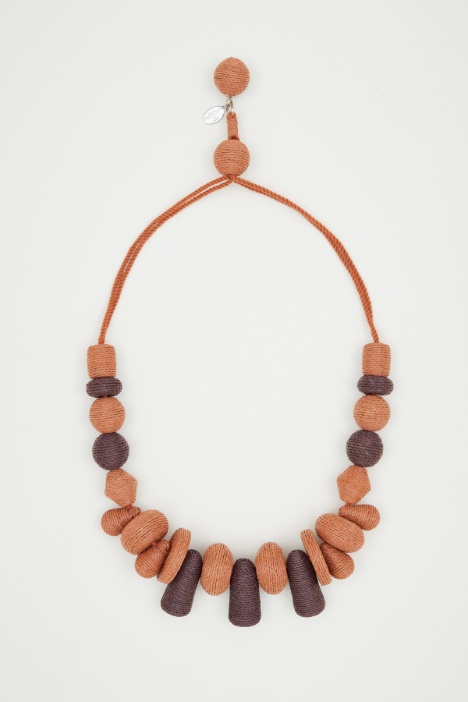 Woven straw bead necklace Intrend