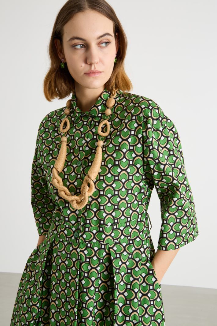 Straw and resin necklace Intrend - 3