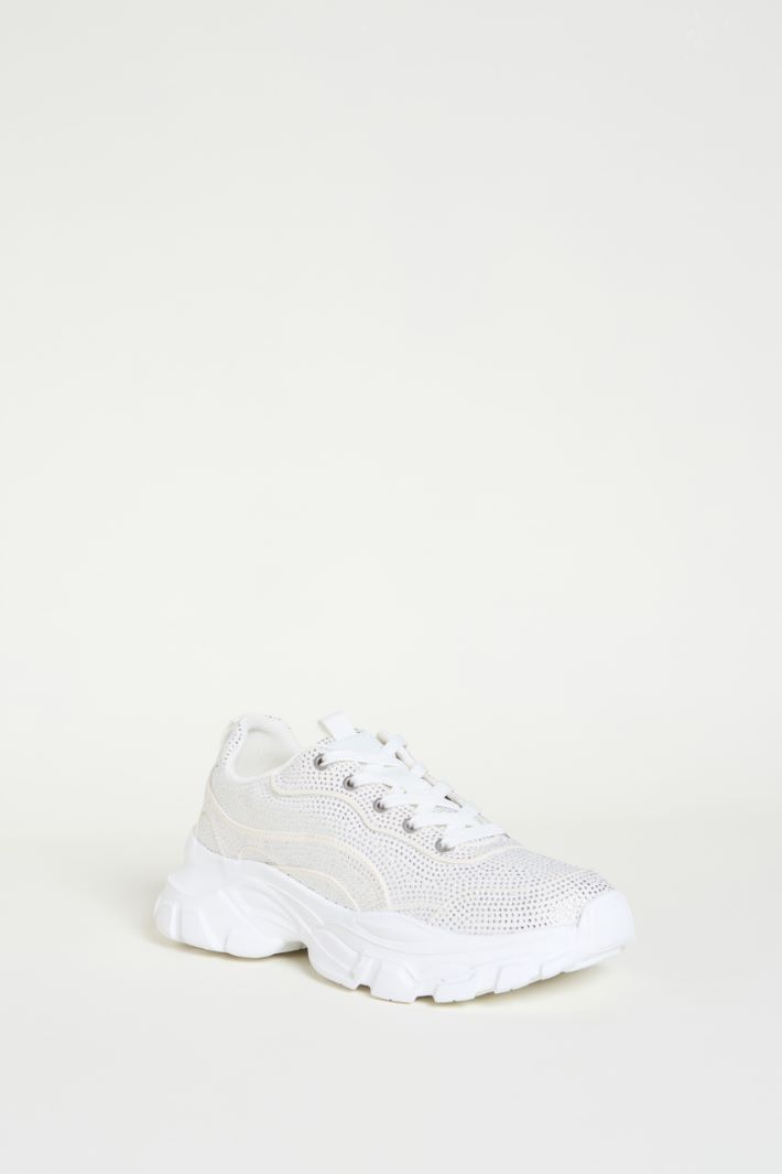 Rhinestone-embellished technical fabric trainers Intrend - 2