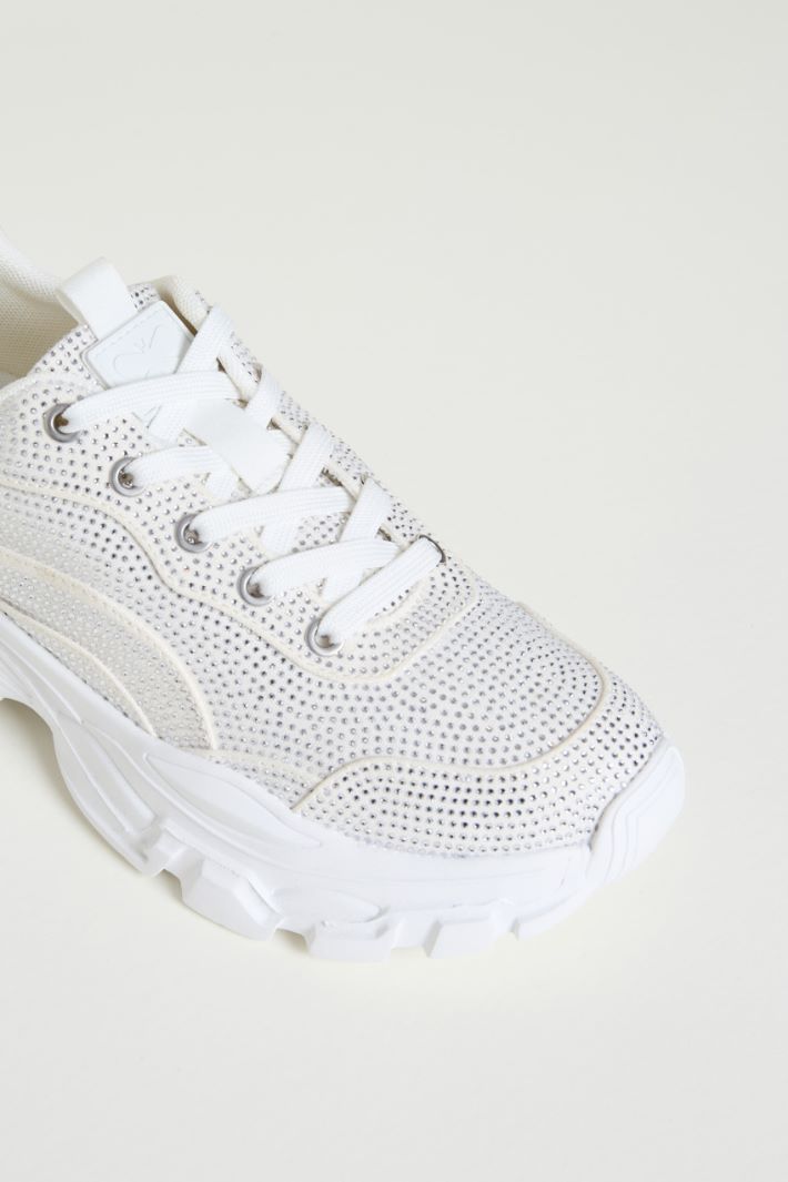 Rhinestone-embellished technical fabric trainers Intrend - 4