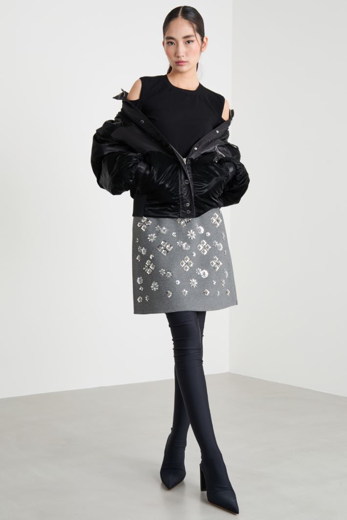 Sequin-embroidered jersey miniskirt Intrend