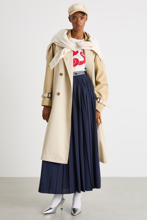 Plissé jersey maxi skirt Intrend