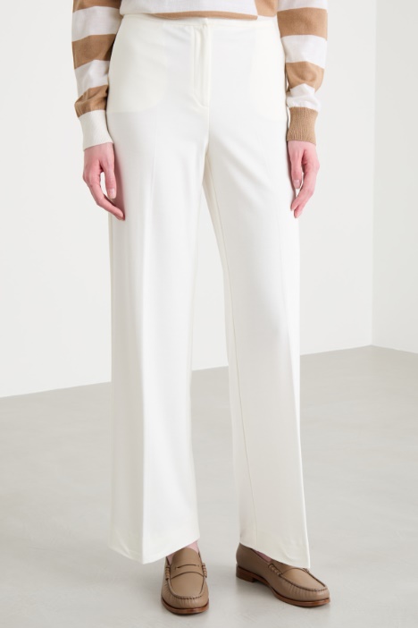 Pantalone dritto in jersey stretch