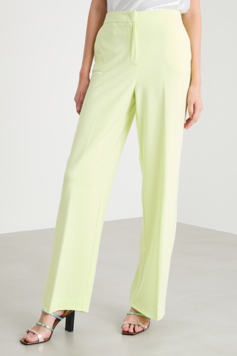 Pantalone dritto in jersey stretch