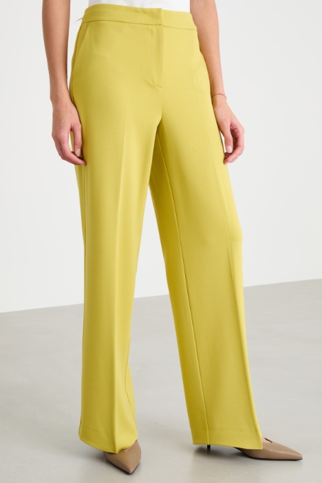 Pantalone dritto in jersey stretch