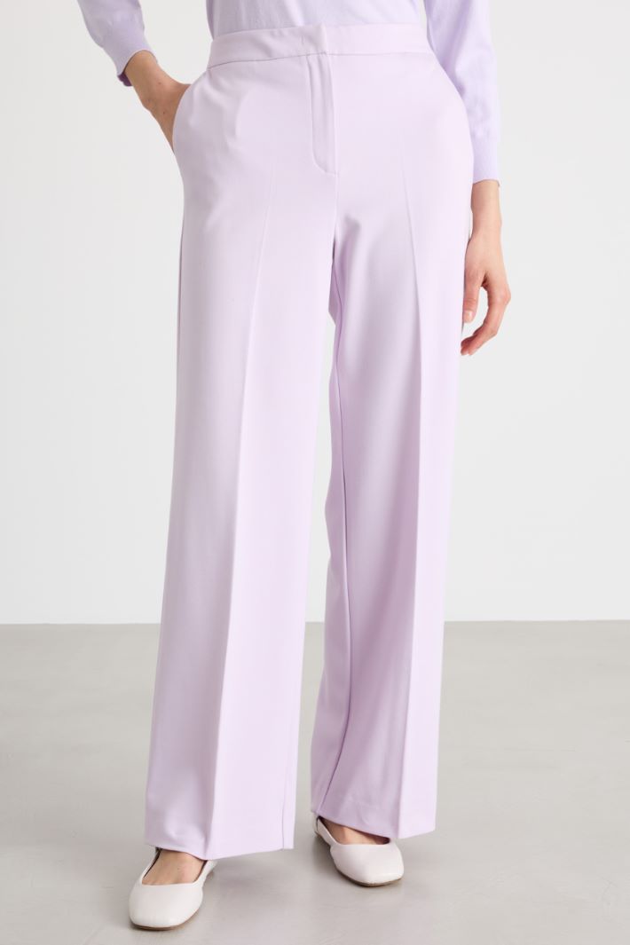 Straight-fit trousers in stretch jersey Intrend - 2