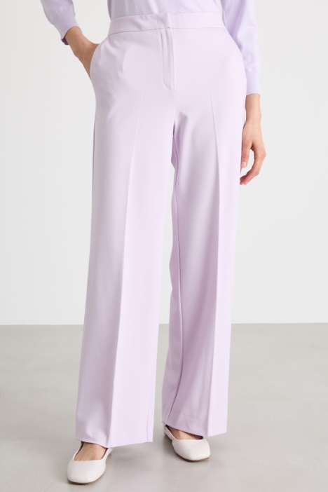 Pantalone dritto in jersey stretch