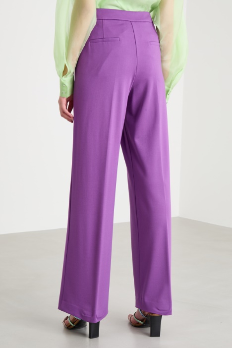 Pantalone dritto in jersey stretch