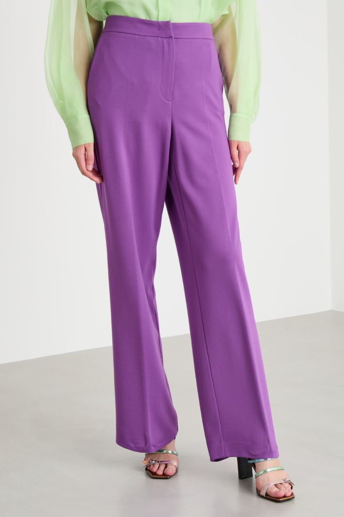 Straight-fit trousers in stretch jersey Intrend - 2