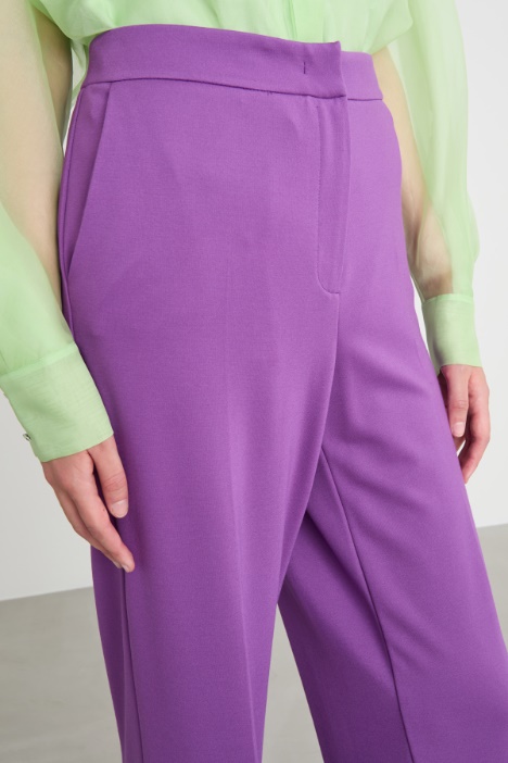 Pantalone dritto in jersey stretch