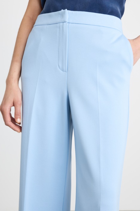 Pantalón recto de punto elástico