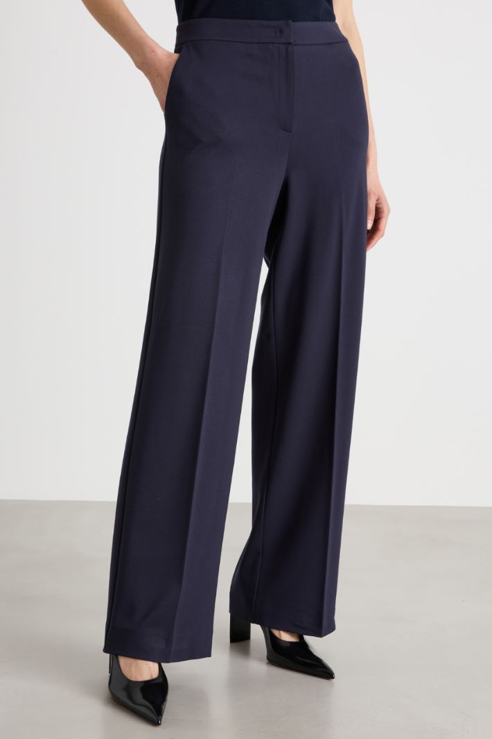 Straight-fit trousers in stretch jersey Intrend - 2