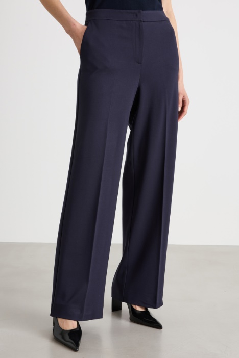 Pantalone dritto in jersey stretch