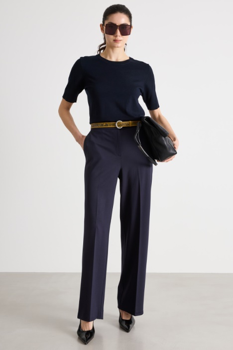 Straight-fit trousers in stretch jersey Intrend