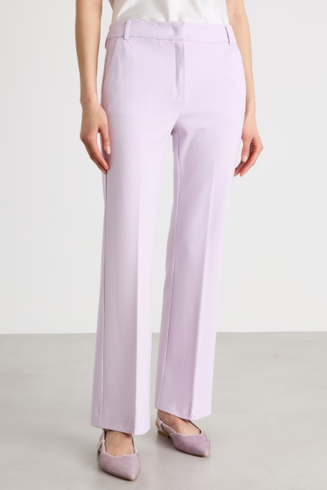 Pantalone dritto in jersey