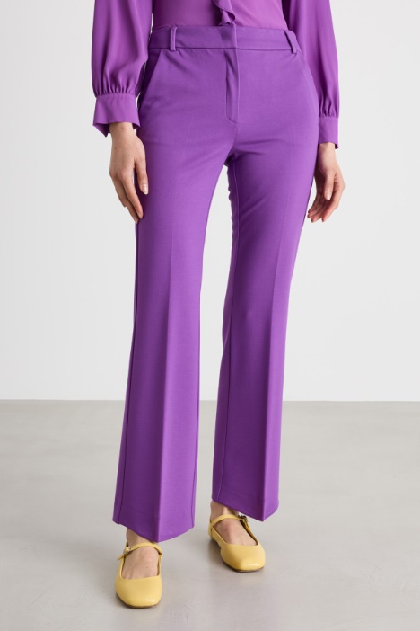 Pantalone dritto in jersey