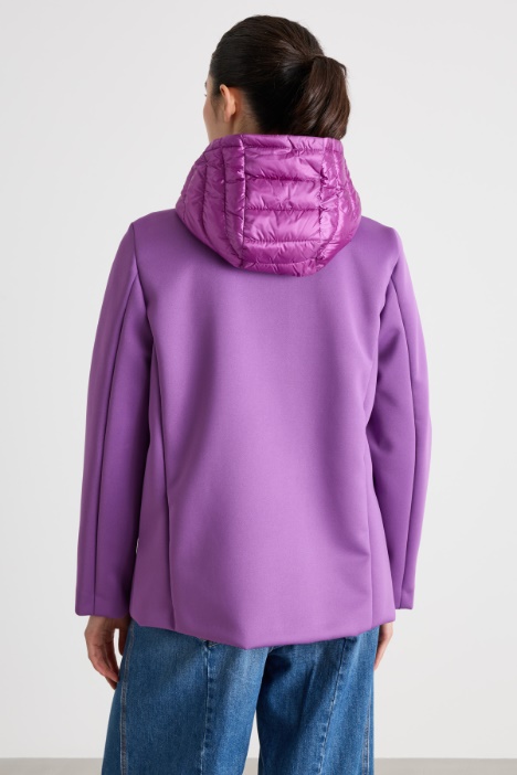 Giaccone con cappuccio in raso