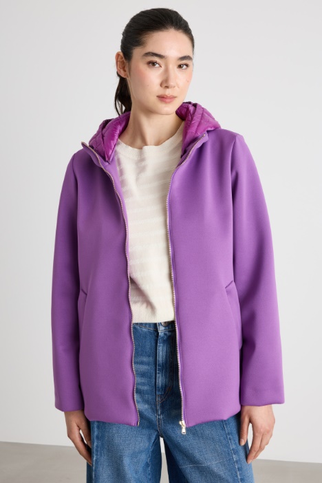 Giaccone con cappuccio in raso