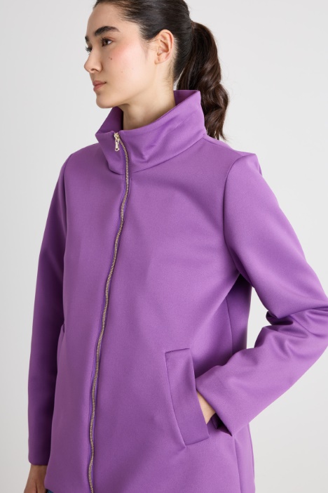 Giaccone con cappuccio in raso