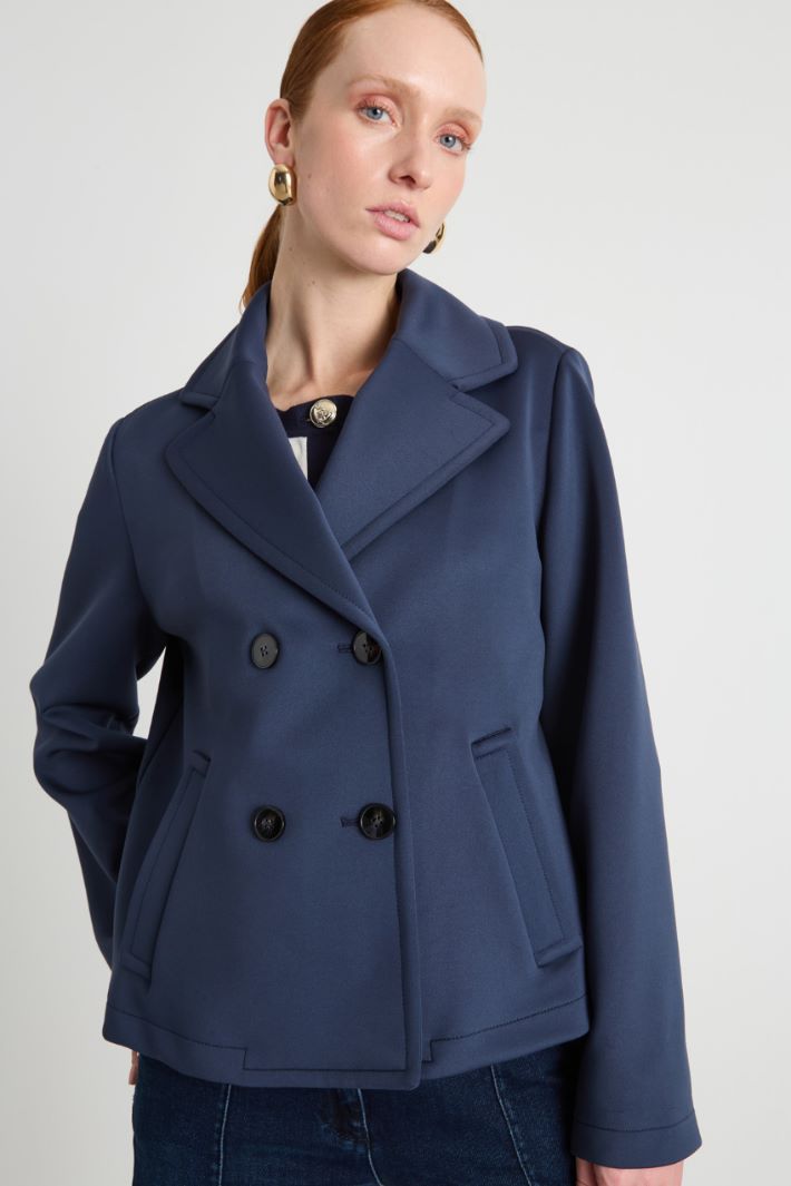 Double-breasted peacoat - BLUE - Intrend - 2