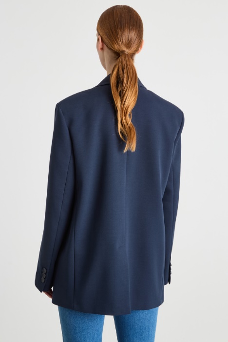 Blazer in jersey con ricamo