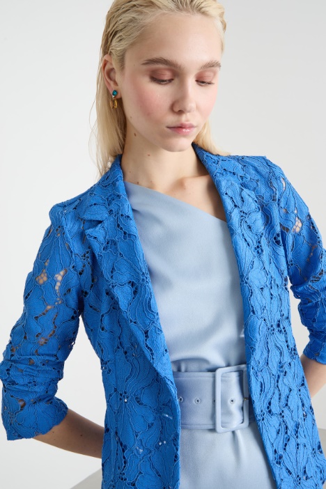 Blazer in jersey pizzo