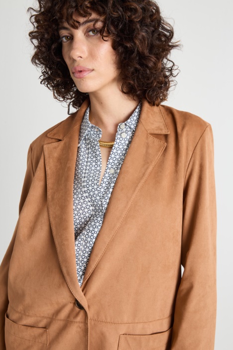 Blazer monopetto in tessuto stretch