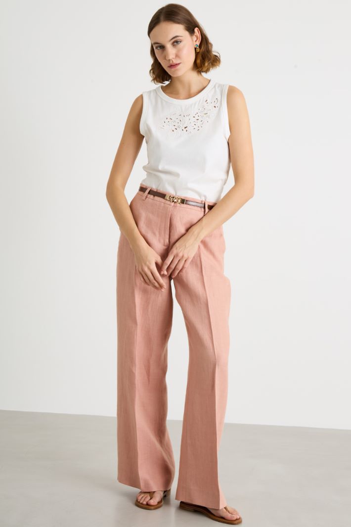 Broderie Anglaise Jersey Top Intrend