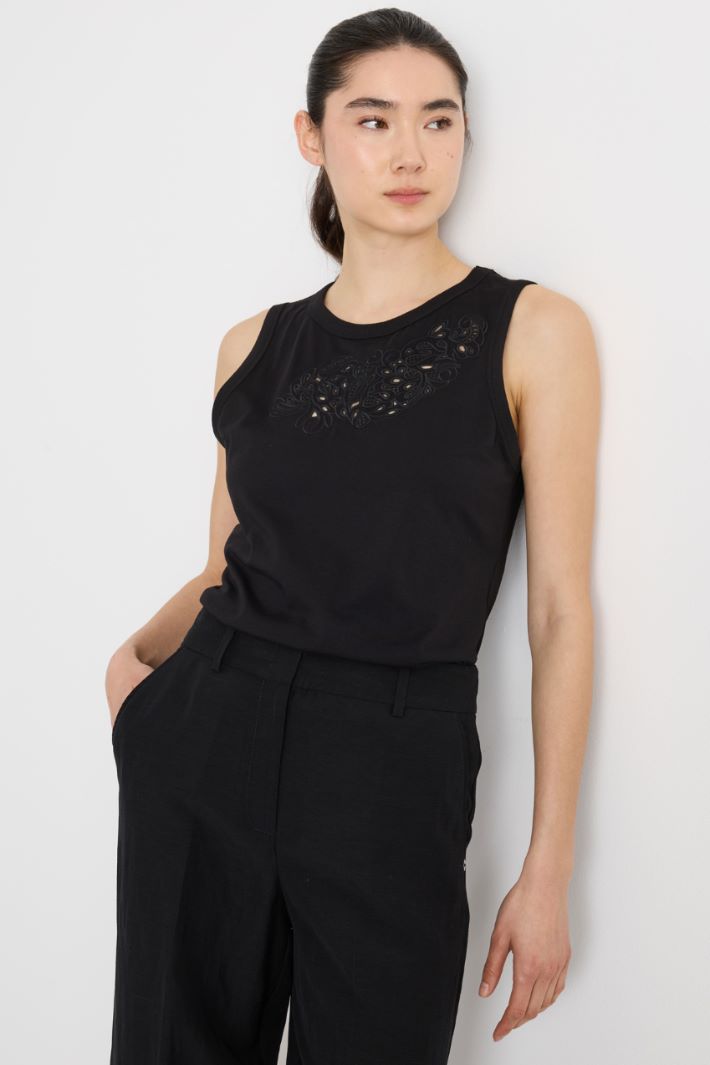 Broderie Anglaise Jersey Top Intrend - 2