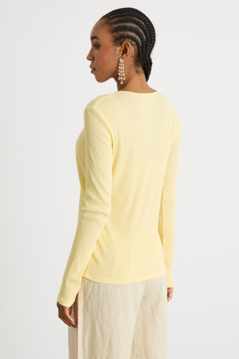 T-shirt a maniche lunghe in jersey