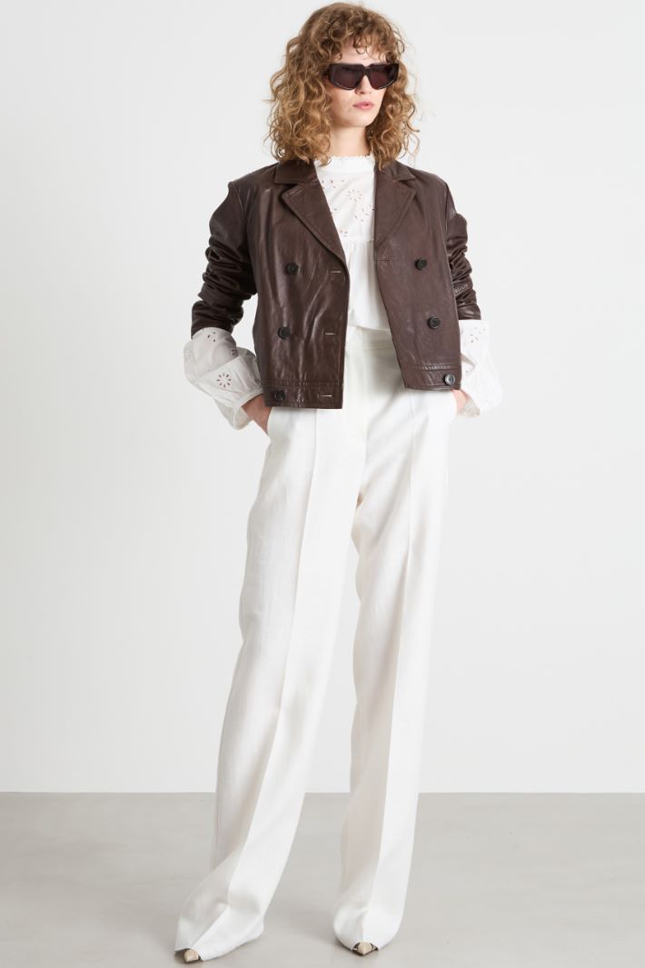 Ruffled Broderie Anglaise blouse Intrend