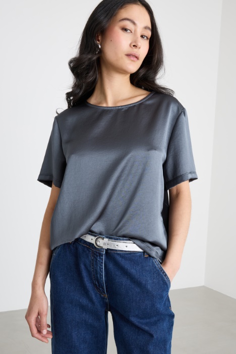Satin and Jersey T-shirt Intrend