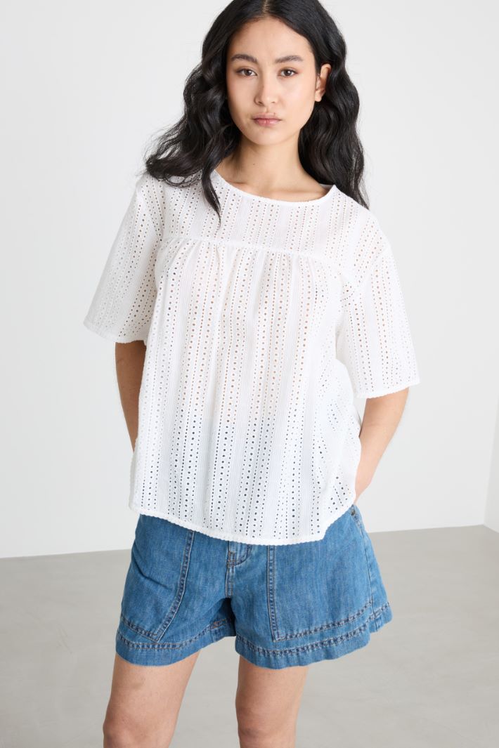 Poplin and Jersey Boxy Top Intrend - 2