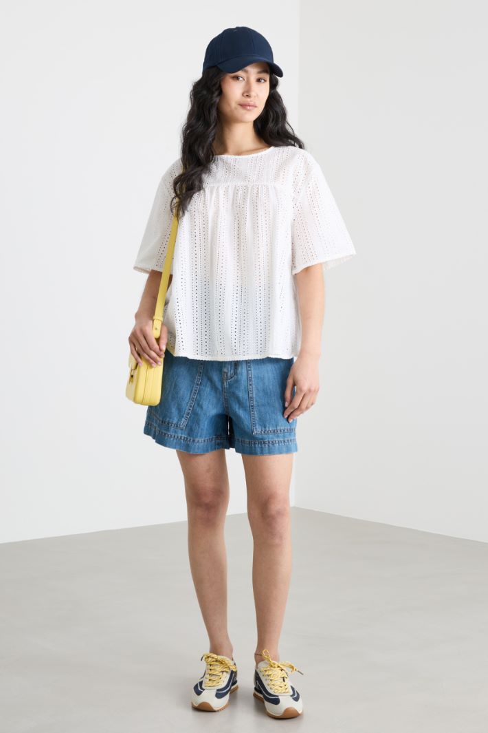 Poplin and Jersey Boxy Top Intrend