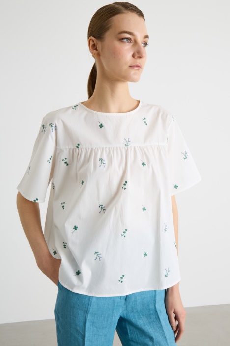 Poplin and Jersey Boxy Top Intrend