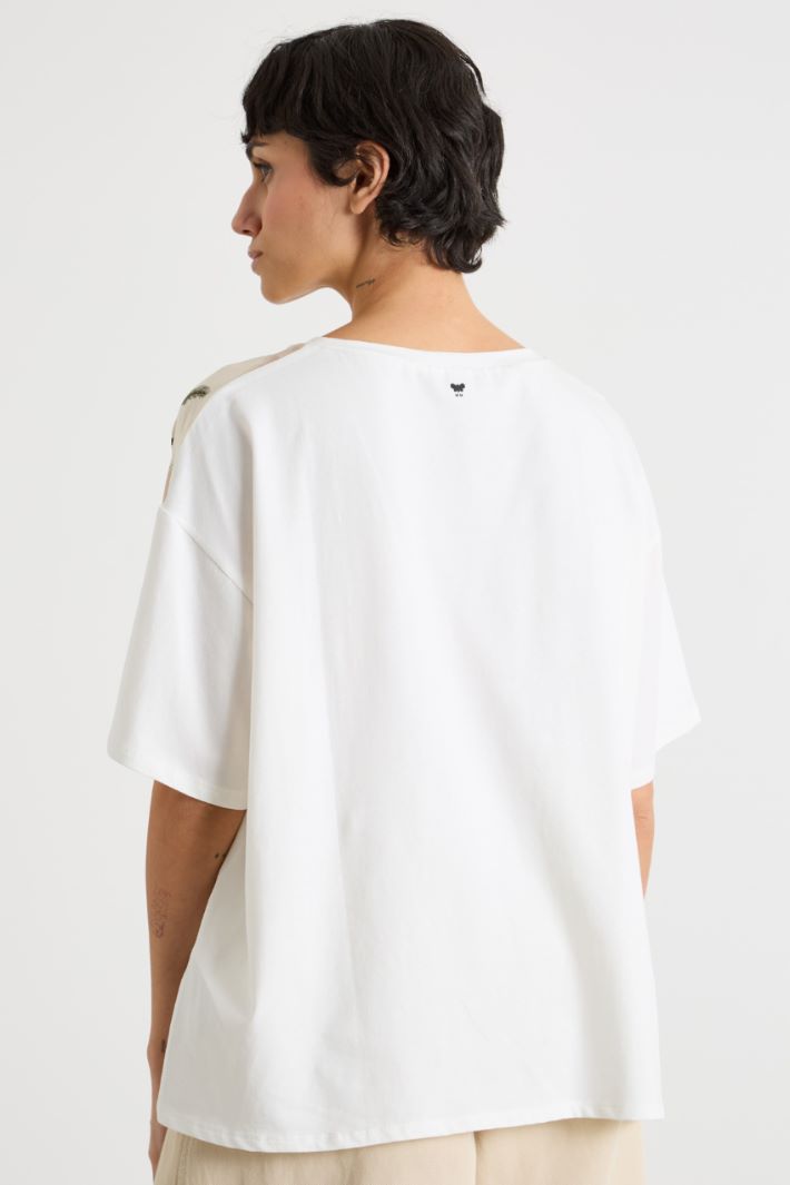 Printed silk and jersey T-shirt Intrend - 4