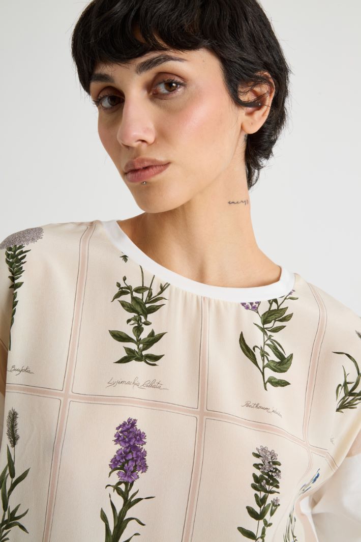 Printed silk and jersey T-shirt Intrend - 3