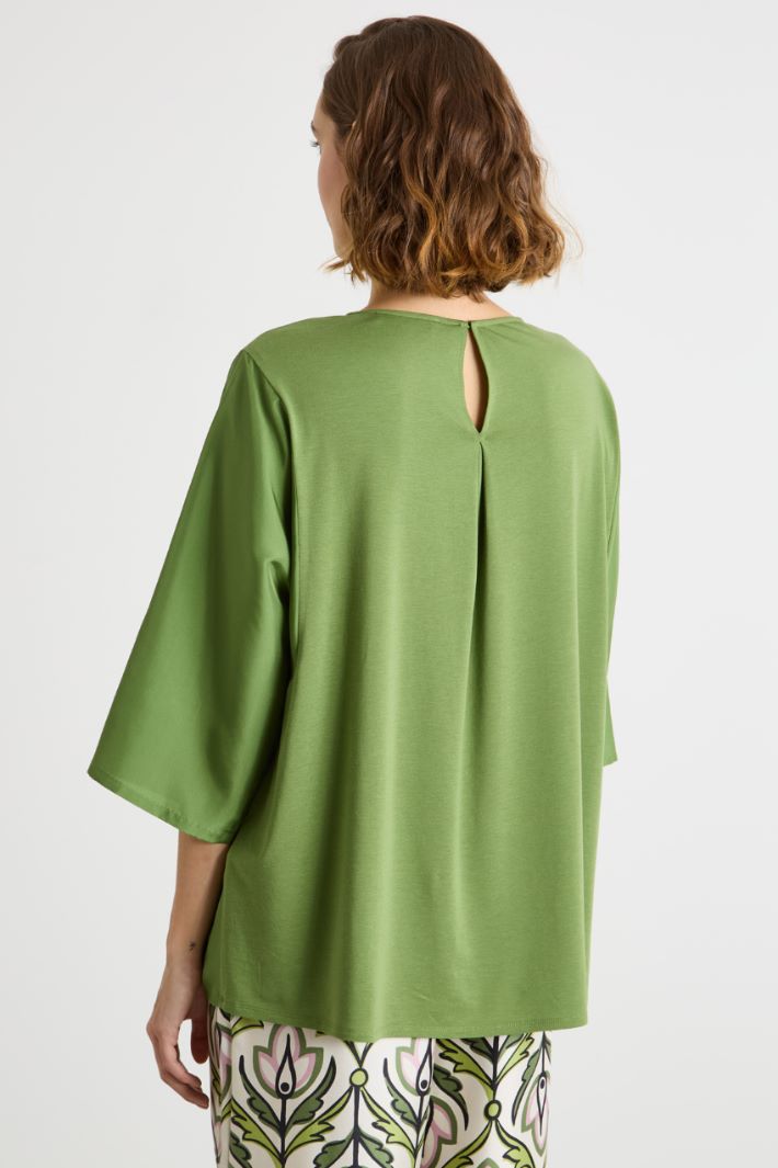 Blusa de cuello redondo con manga tres cuartos Intrend - 4