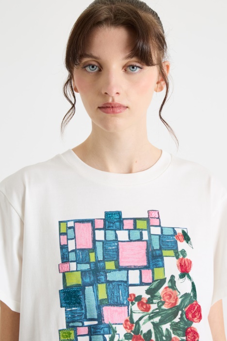 Camiseta de jersey estampado