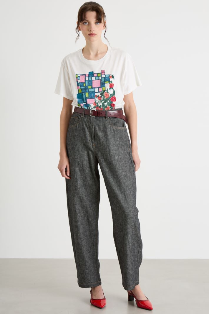 Printed Cotton-Jersey T-shirt Intrend