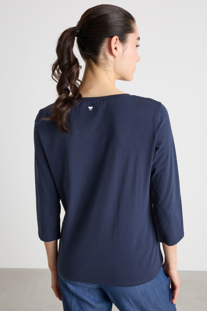 T-shirt in jersey con maniche a tre quarti Intrend - 4
