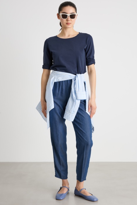 T-shirt in jersey con maniche a tre quarti Intrend