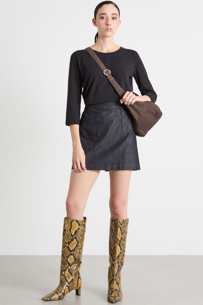 Three-quarter-sleeve jersey T-shirt Intrend