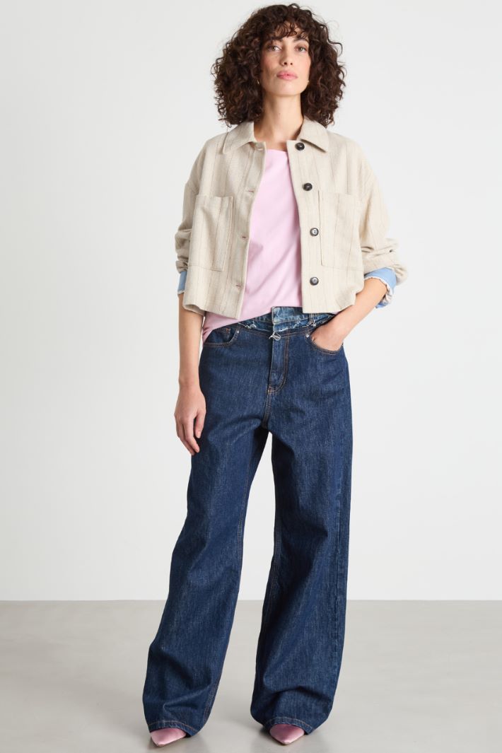 Three-quarter-sleeve jersey T-shirt Intrend