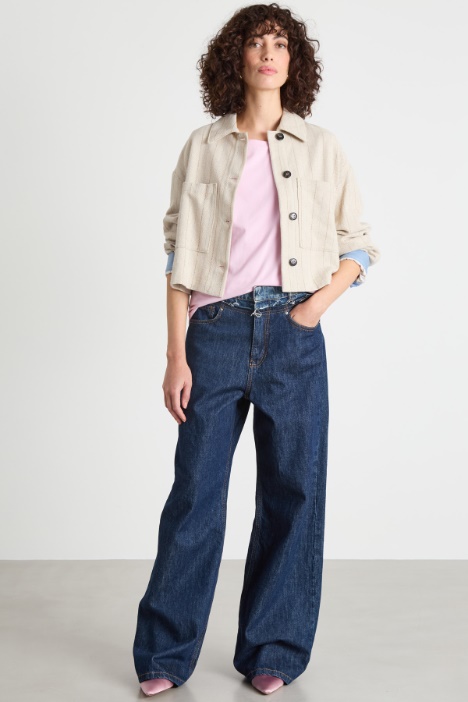 Three-quarter-sleeve jersey T-shirt Intrend