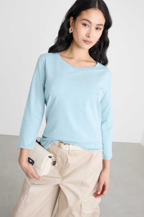Three-quarter-sleeve jersey T-shirt Intrend