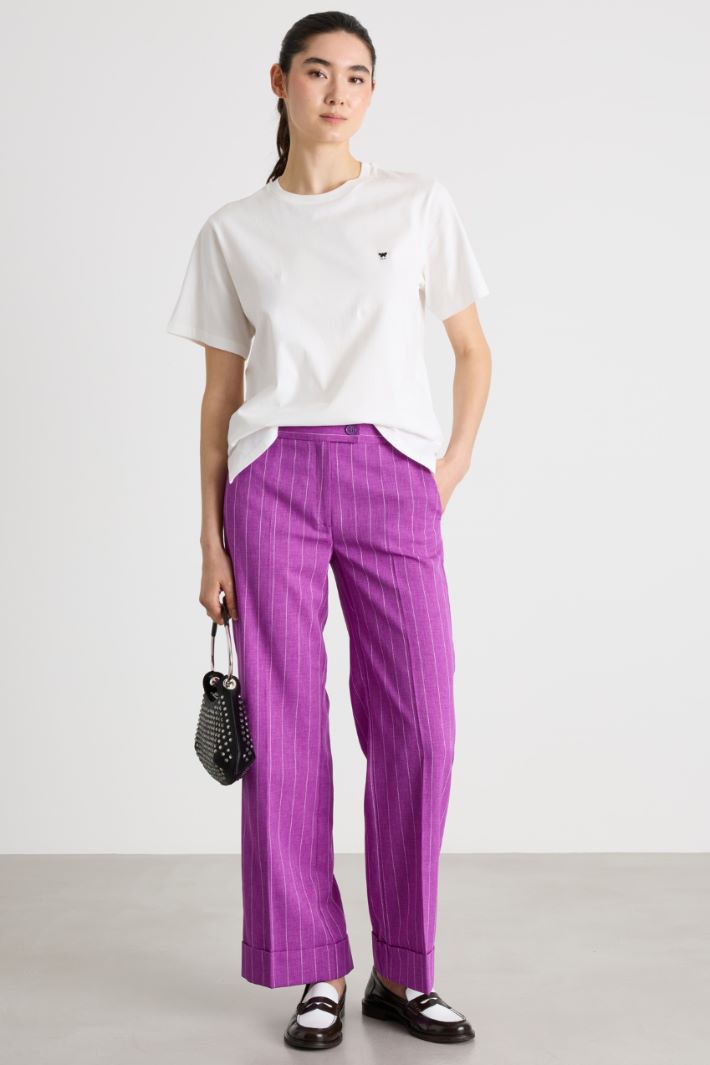 Camiseta de cuello redondo con aberturas Intrend